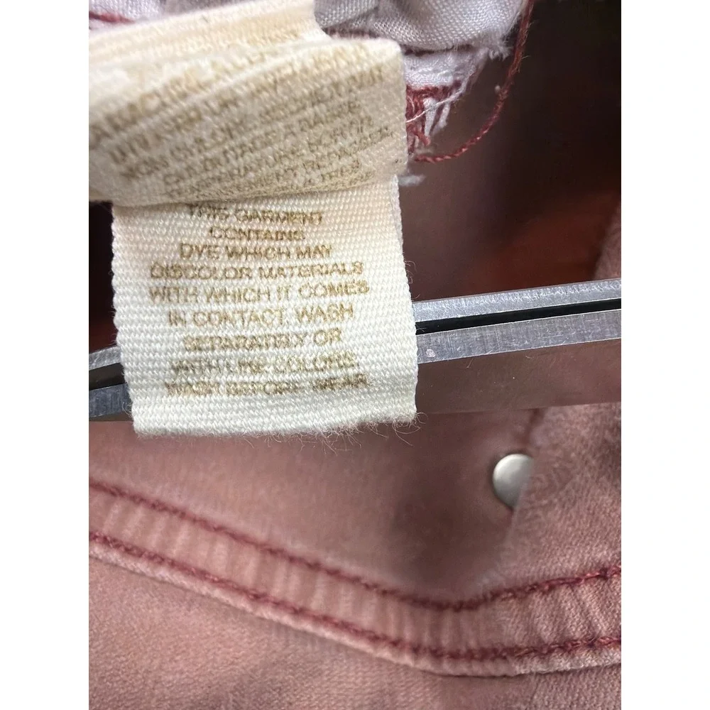 Free People Womens Corduroy Skinny Pants Dusty Rose Pink Low Rise Size 30